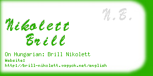 nikolett brill business card